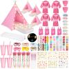 Chunm Slumber Party Teepee Tents Bulk, Complete, 4 Pink, 4 Set view 1