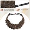 CJL HAIR Wide Elastic Braided Headbands for Women with Adjustable Strap Synthetic Hair Head Bands Handmade Braid Hairband Hairpiece 1PC Dark Chocolate view 3