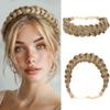 CJL HAIR Wide Elastic Braided Headbands for Women with Adjustable Strap Synthetic Hair Head Bands Handmade Braid Hairband Hairpiece 1PC Sand view 1
