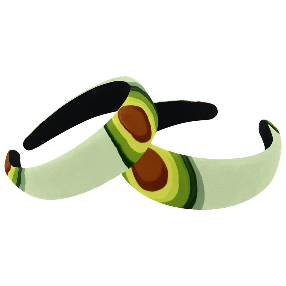 IEDHFNGDBFV 2 Pcs Polyester Wide Headbands for Women, Avocado Pattern Green Headbands Hair Band Non Slip Fashion Hairhoop for Women Girls Hair Accessories