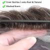 Grey Toupee for Men Human Hair Piece Replacement System 8x10 Inch Monofilament Top Lace Front Mens Hairpiece with Pu around Male Toupee Peluquines Para Hombre Light Dark Brown #3 with 30% Gray Hair view 4
