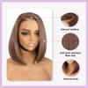 U&A Hair 9x7 Glueless Synthetic C-Part Straight Bob Wig,Chocolate Brown view 3