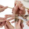 100/180 Grit Sandpaper Sheets Dual Ended Nail Cuticle Pusher, Cuticle File Stainless Steel Nail Pusher Russian Prep Nails Pushers Self-Adhesive Sandpaper for Manicure Pedicure Nails Care Tools, Gold view 3