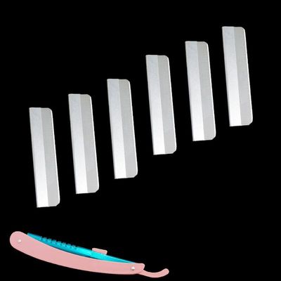 50 Pcs Stainless Steel Straight Razor Blades, Single Edge Razor Blades, Eyebrow Facial Hair Remover Refills for Men Women
