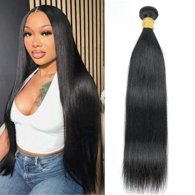 Straight One Bundle Human Hair 100g/Pack 26 Inch 12A Unprocessed Black Double Weft Quick Wave Extensions for Women
