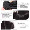 Straight One Bundle Human Hair 100g/Pack 26 Inch 12A Unprocessed Black Double Weft Quick Wave Extensions for Women view 3