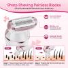 Electric Shaver for Women, Rechargeable Electric Razor,Wet Dry Lady Hair Remover, IPX7 Waterproof, for Legs (Rose Gold) view 4