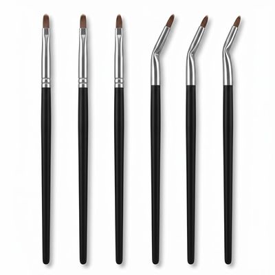 6 Pcs Angled Eyeliner Brush Thin Eyeliner Brush, Gel Eye Liner Brushes Ultra Fine Soft Sable Eye Liner Makeup Tools for Women to Accurately Apply Gel and Wet Powder