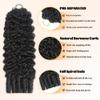 Hairock Human Crochet Hair for Black Women 22 Inch Burmese Curly Bundles Human Hair Pre-separated 100g Invisible Miracle Knots Feather Crochet Human Hair Extensions Natural Black view 2