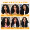 Hairock Human Crochet Hair for Black Women 22 Inch Burmese Curly Bundles Human Hair Pre-separated 100g Invisible Miracle Knots Feather Crochet Human Hair Extensions Natural Black view 4