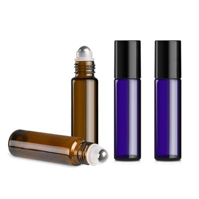 LALADEFIEE 5ml Bottles for Glass Blue Roll-on 24Pcs Essential Oils