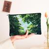 Tropical Ivy Makeup Bag, Jungle Botanical Nature Scenery Cosmetic Travel Pouch for Women, Gifts for Girls, Plant Portable Small Canvas Zipper Organizer 7x9 Inch view 2