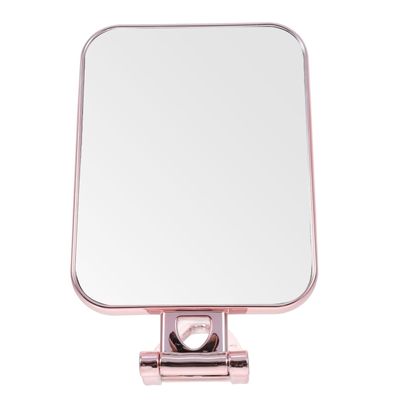 Operitacx Portable Foldable Cosmetic Mirror with 3X Magnification, Rose Gold Rectangle Handheld Makeup Mirror for Travel and Desktop Use