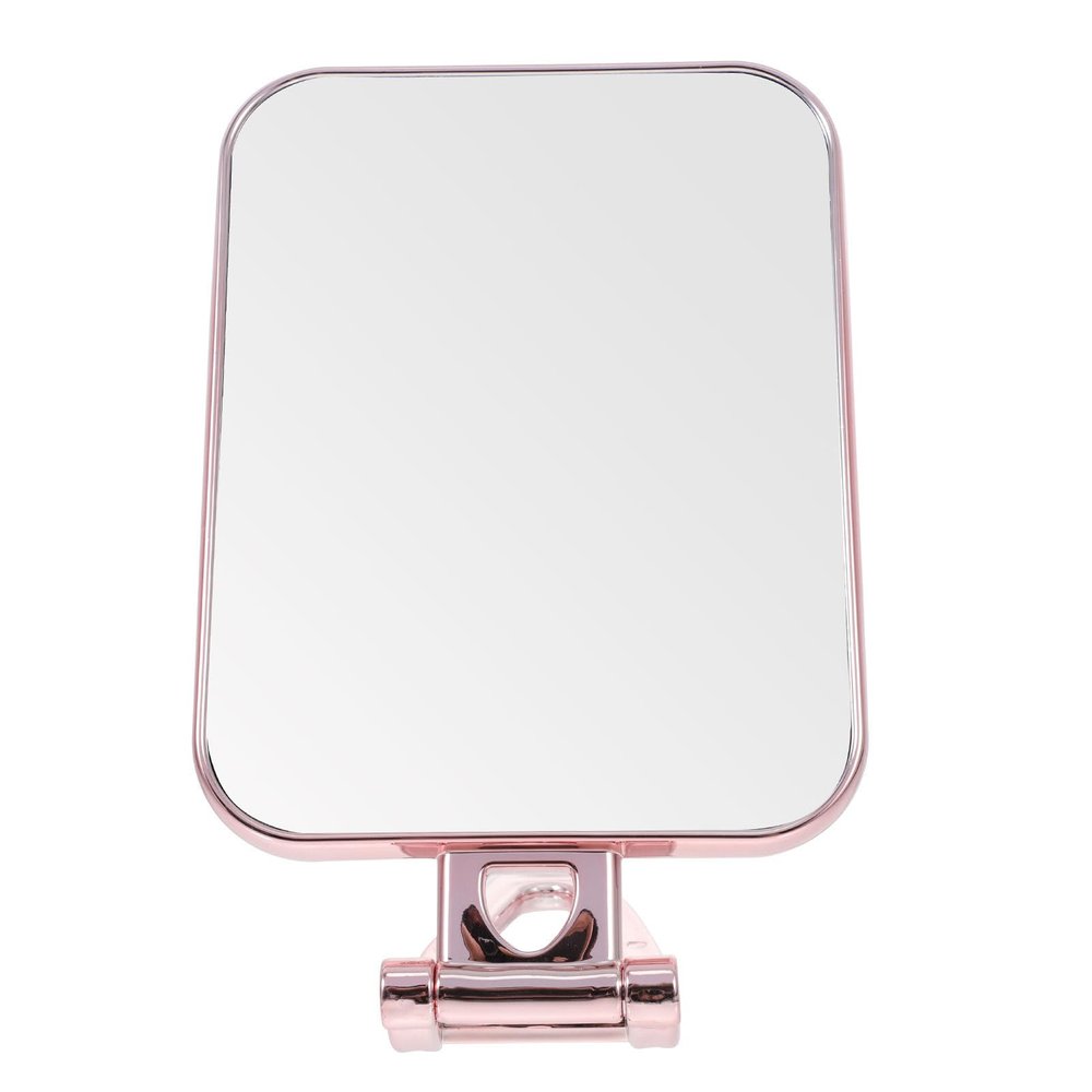 Operitacx Portable Foldable Cosmetic Mirror with 3X Magnification, Rose Gold Rectangle Handheld Makeup Mirror for Travel and Desktop Use