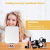 Operitacx Portable Foldable Cosmetic Mirror with 3X Magnification, Rose Gold Rectangle Handheld Makeup Mirror for Travel and Desktop Use view 4