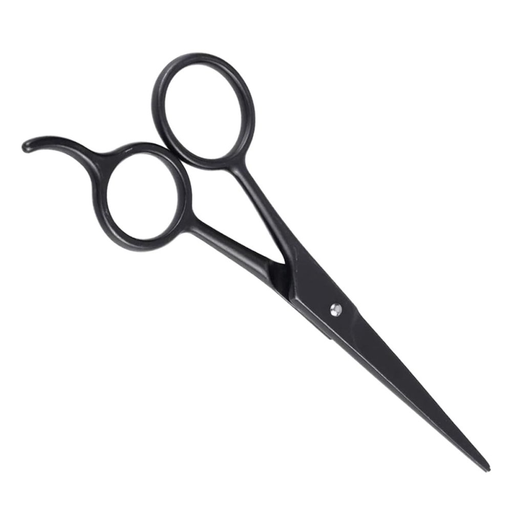 DECHOUS Stainless Steel Beard Scissors and Eyebrow Trimmers, Black Hairdressing Scissors for Mens Facial Hair Care and Daily Grooming