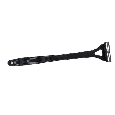 Qinlorgo Back Hair Trimmer, Manual Foldable Body Hair Remover, Long Handle Shavers with 3 Layers Cutter & No Electricity Needed, Ideal for Men, 44cm