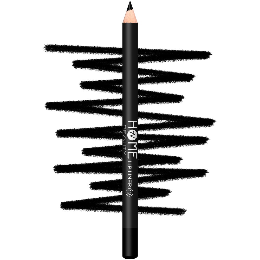 7V HOME BEAUTY Black Lip Liner, Waterproof Matte Long Lasting Black Lip Liner Pencil (Color 12, 1 Count (Pack of 1))