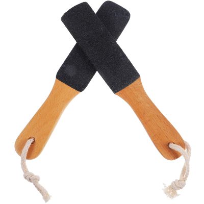 ibasenice 2pcs Dual-Sided Foot Rasp File Set with Wooden Handles, U-Shaped and Flat Callus Removers for Pedicure Foot Care and Dead Skin Removal at Home