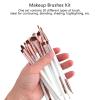 ROMISBABA 20pcs Wooden Makeup Brush Set Face Powder Eye Shadow Eyebrow Foundation Brushes Portable Long Handle Makeup Tool Kit for Professional and Travel Use view 4