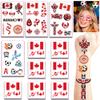 11 Sheets- Canada flag Temporary Tattoos Waterproof for World Cup Adults Kids,Canada Flag Temporary Tattoos Face Body Art Stickers for Football Fans Sports Events Festival Party Supplies view 1