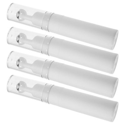 BETOOKY 4pcs 5ml White Rollerball Bottles for Eye Cream with Stainless Steel Ball Applicator, Refillable Travel Essential Oil Roll on Bottles for Facial Serum and Massage