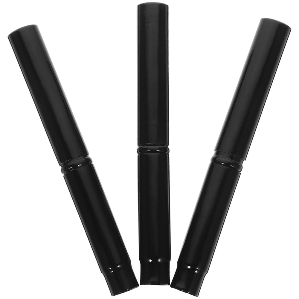 Healifty 3pcs Mini Eyebrow Wand and Eyelash Brush Set with Cap, Black Short Handle Eye Brow Brush Comb for Precision Grooming and Makeup Application