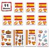 11 Sheets Spanish flag Temporary Tattoos Waterproof for World Cup Adults Kids,Spain Flag Temporary Tattoos Face Body Art Stickers for Football Fans Sports Events Festival Party Supplies view 3