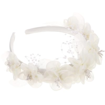 POPETPOP Floral Headband for Women Bride Hair Accessory Bridal Flower Hairband Wedding Party Headwrap