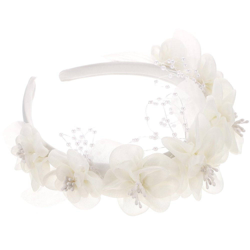 POPETPOP Floral Headband for Women Bride Hair Accessory Bridal Flower Hairband Wedding Party Headwrap