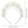 POPETPOP Floral Headband for Women Bride Hair Accessory Bridal Flower Hairband Wedding Party Headwrap view 2