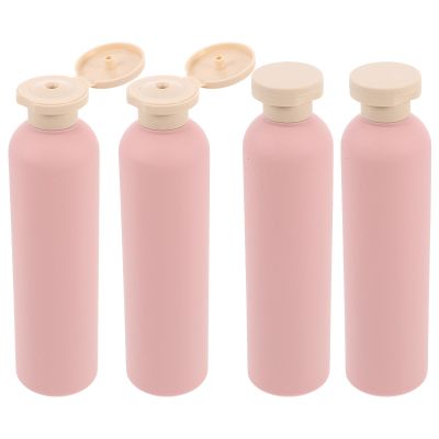 Hemobllo 4 Pack Pink PE Travel Shampoo Bottles 260ml Leakproof Squeeze