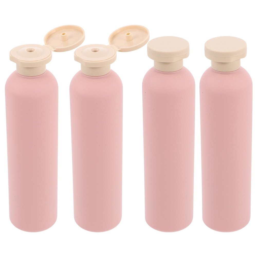Hemobllo 4 Pack Pink PE Travel Shampoo Bottles 260ml Leakproof Squeeze