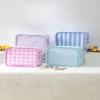 kinganrun Make up bags, travel portable cosmetic bag, home fabric storage bag, lightweight and multi-functional(Blue stripe) view 2