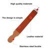 JEWEDECO Leather Razor Strop Double-sided Sharpening Strap for Straight Razors with Hanging Buckle, Cowhide Barber Strop for Men's Shaving Accessories view 4