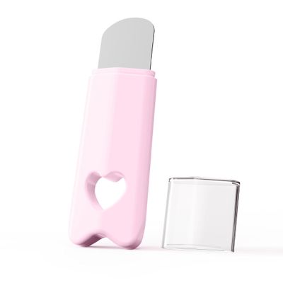MIRVIAST Heart-Shaped Design Blackhead Remover Tool, Stainless Steel Skincare Tools Facial Cleansing Scraper, Skin Scrubber Face Spatula for Nose and T-Zone, Skin Care Tool for Men and Women (Pink)