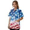 Srengjodk Blue Waterproof Smock For Barber, Hair Stylist Apron 3 Pockets Hairdresser Apron, Capes For Hairstylist America Flag Print Cosmetology Apron Grooming Smock L XL view 1