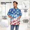 Srengjodk Blue Waterproof Smock For Barber, Hair Stylist Apron 3 Pockets Hairdresser Apron, Capes For Hairstylist America Flag Print Cosmetology Apron Grooming Smock L XL view 4