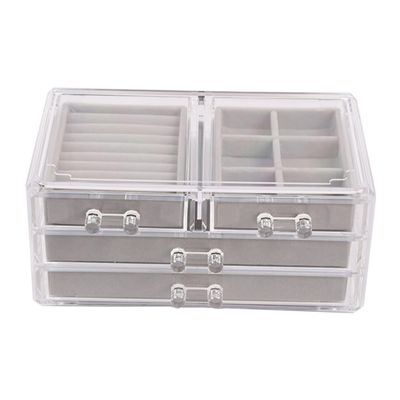 Abaodam Xmas Three Layer Four Drawer Plastic Cosmetic Storage Case