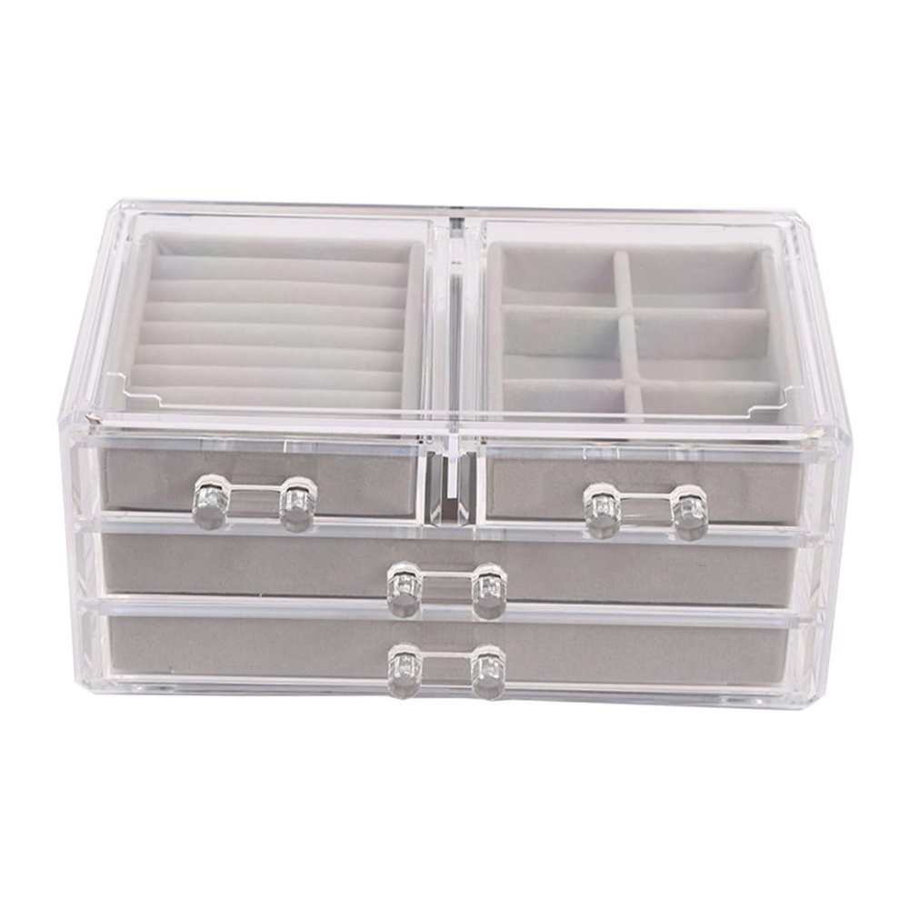 Abaodam Xmas Three Layer Four Drawer Plastic Cosmetic Storage Case