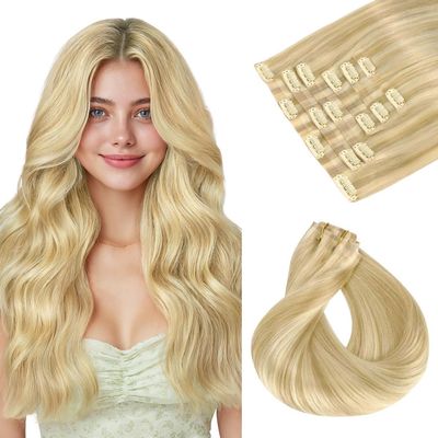 HOTBANANA Seamless Human Hair Clip in Extensions, Comfortable Wear 16"