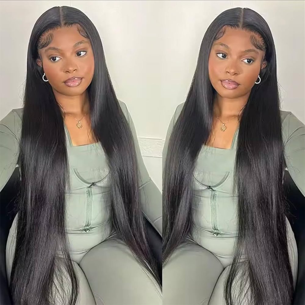 Aqifai 13x6 Straight Lace Front Wigs Human Hair 24 Inch