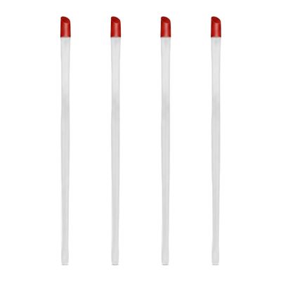 4 Pack Cuticle Pusher Cleaner, 6.69 Inch Nail Cleaning Tools with Red Hard Rubber Tip, Professional Plastic Handle Cuticle Sticks for Manicure, Nail Care and Hand Grooming