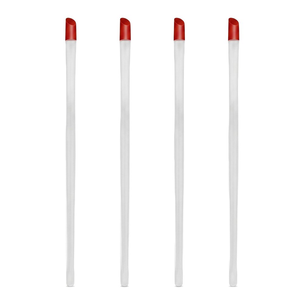 4 Pack Cuticle Pusher Cleaner, 6.69 Inch Nail Cleaning Tools with Red Hard Rubber Tip, Professional Plastic Handle Cuticle Sticks for Manicure, Nail Care and Hand Grooming