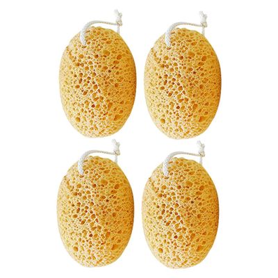 BCOATH 4pcs Honeycomb Bath Sponges for Shower and Bath, Exfoliating Body Scrubbers with Deep Cleansing Texture, Reusable Back Scrubber for Men and Women Bathroom Use