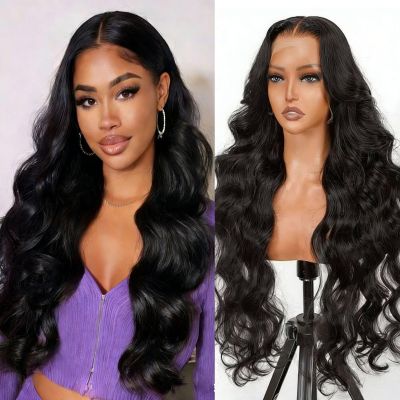GCOKS Body Wave Lace Front Wigs Human Hair 200 Density Wig for Black Women