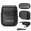 VIKICON Electric Foil Shaver for Men, Portable Mini Travel Razor for Face & Beard, Dual Floating Blades for Close Shave, USB-C Fast Charging Waterproof On-the-Go Stubble Trimmer, Matte Black view 1