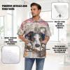 Srengjodk Hair Cutting Capes For Adults Pet Grooming Workwear With Full Zipper Lightweight Splash-Resistant Short Sleeves Dog Grooming Smock Artist Dog Print L XL view 4