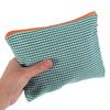 Small Portable Makeup Bag Travel Cosmetic Pouch Cotton Linen Checkered Organizer for Women Toiletries Stationery Bag in Green Pattern view 4