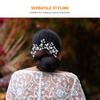 VICASKY Crystal Flower Bridal Headband Pearls and Rhinestones Handmade Wedding Hair Vine Hair Accessories for Brides and Bridesmaids for Wedding Day view 3